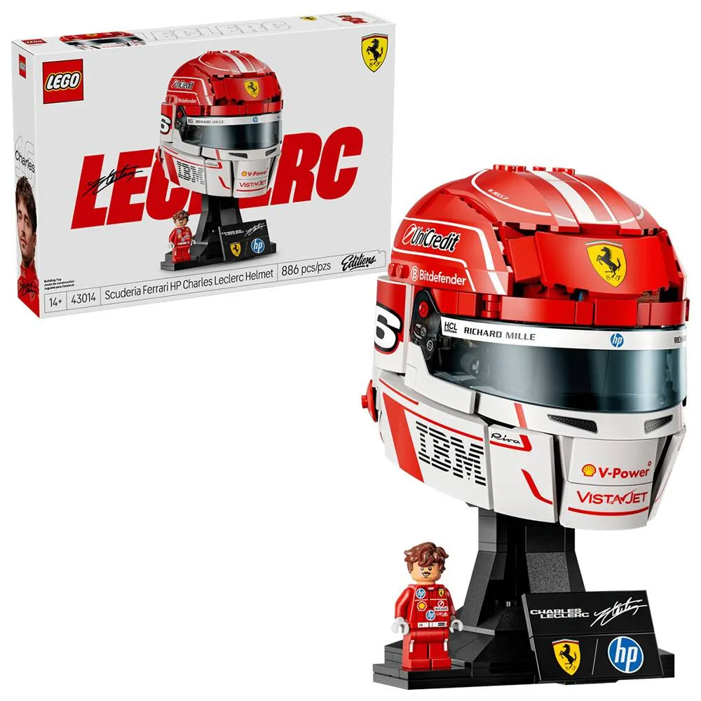 LEGO Editions F1: Capacete Scuderia Ferrari HP de Charles Leclerc | Idades 14+ | 886 Peças | Item 43014