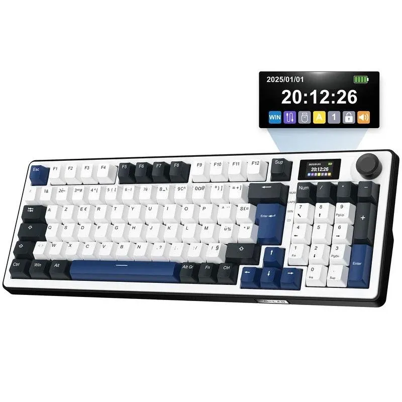 Teclado The G-Lab Keyz Elite 450 compacto RGB com ecrã LCD AZERTY francês