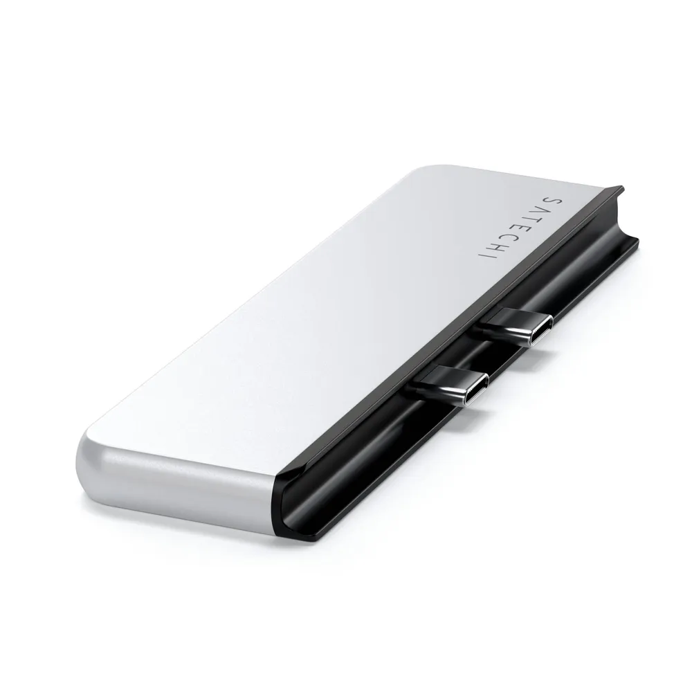 Adaptador USB-C Satechi Dual USB-C para Surface Pro 9 Silver