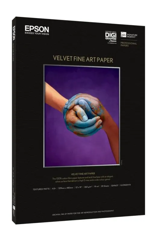 Velvet Fine Art Paper (UC) A3+ (20 folhas)