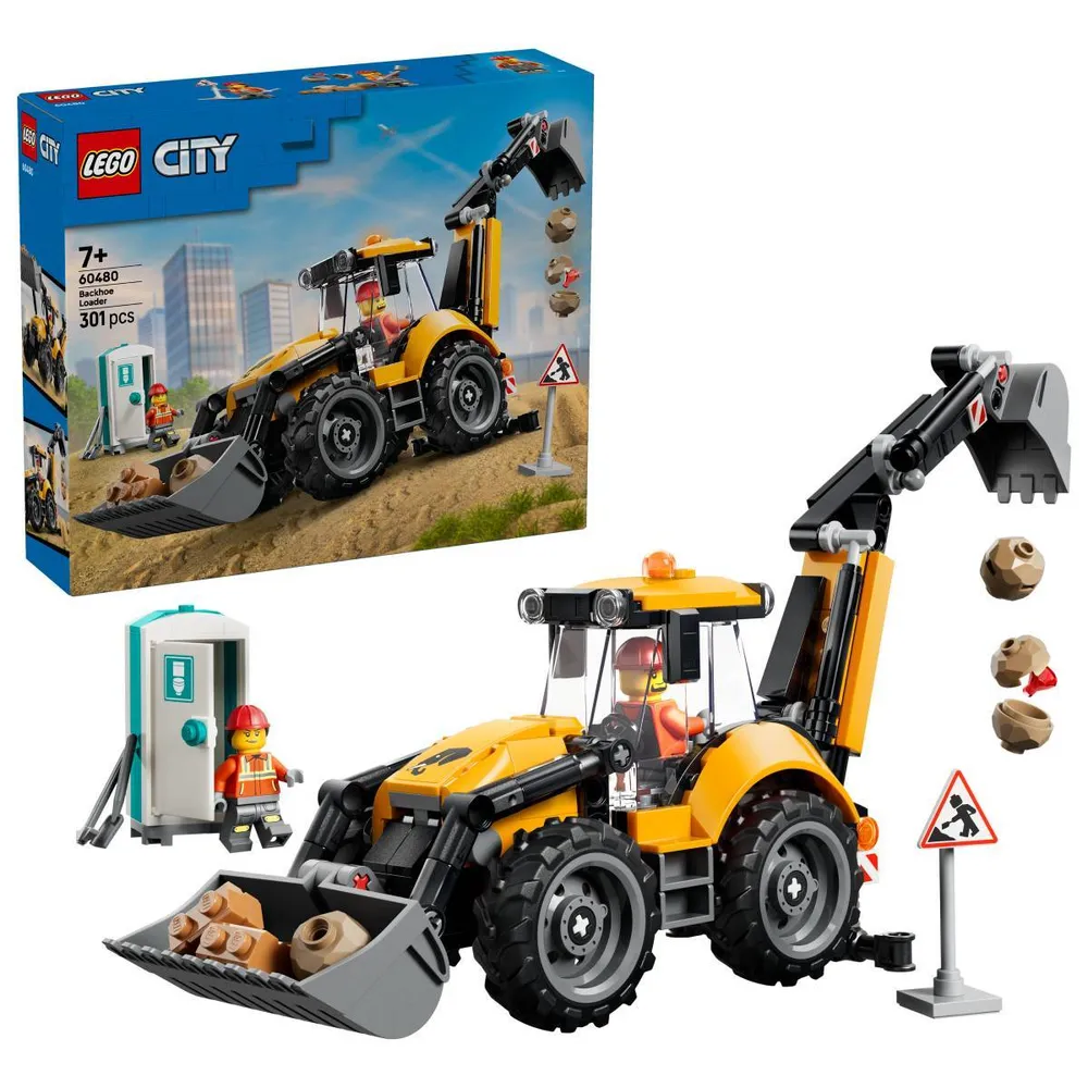 LEGO City: Retroescavadora Amarela | Idades 7+ | 301 Peças | Item 60480