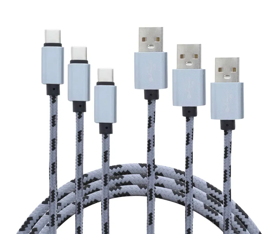 Cabo USB Yourban USB A - USB C cinza Pack 3 uni 3mt