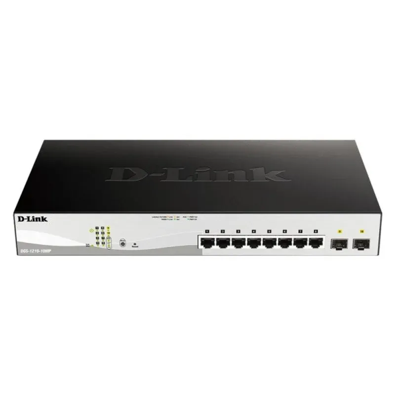 D-Link DGS-1210-10MP Switch 8 Portas Gigabit PoE+ 130W 2 SFP Gerido L2