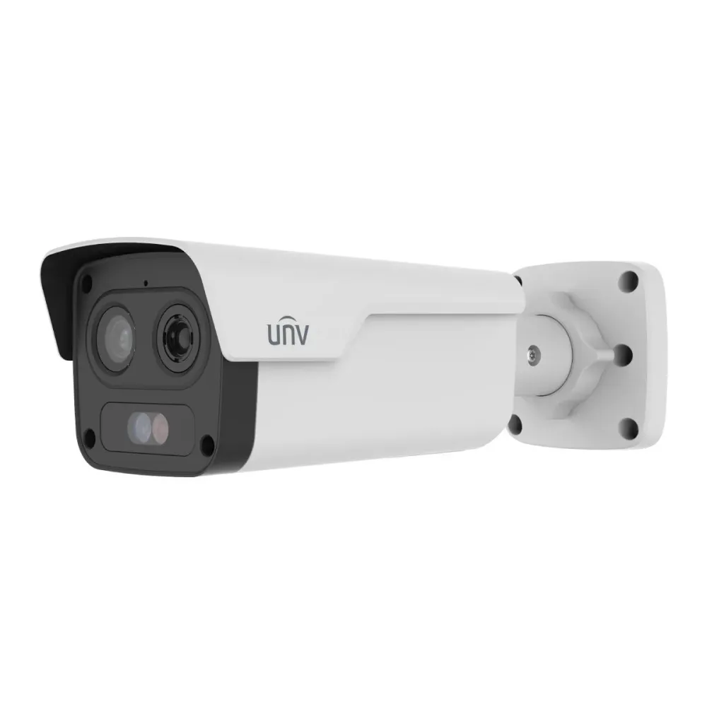 Câmara de Segurança Térmica Uniview Bullet Dual IP 256x192 VOx 10mm + 4MP 8mm PoE IP67 Branca - TIC2A32SA-F10-4F8AC-I1