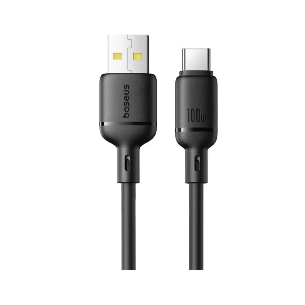 Cabo de Dados Baseus USB-A para USB-C 3A 100W 2m Preto
