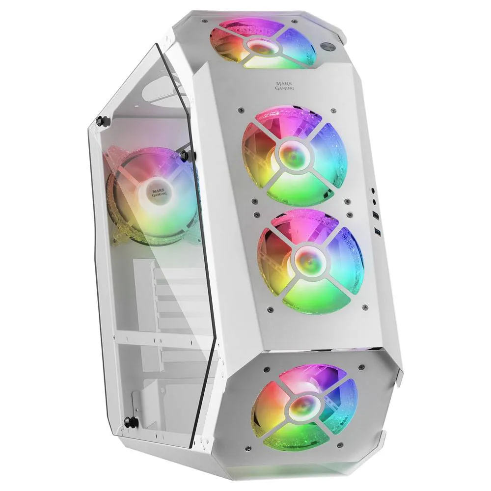 Caixa ATX Mars Gaming MC51 Tempered Glass ARGB Branca