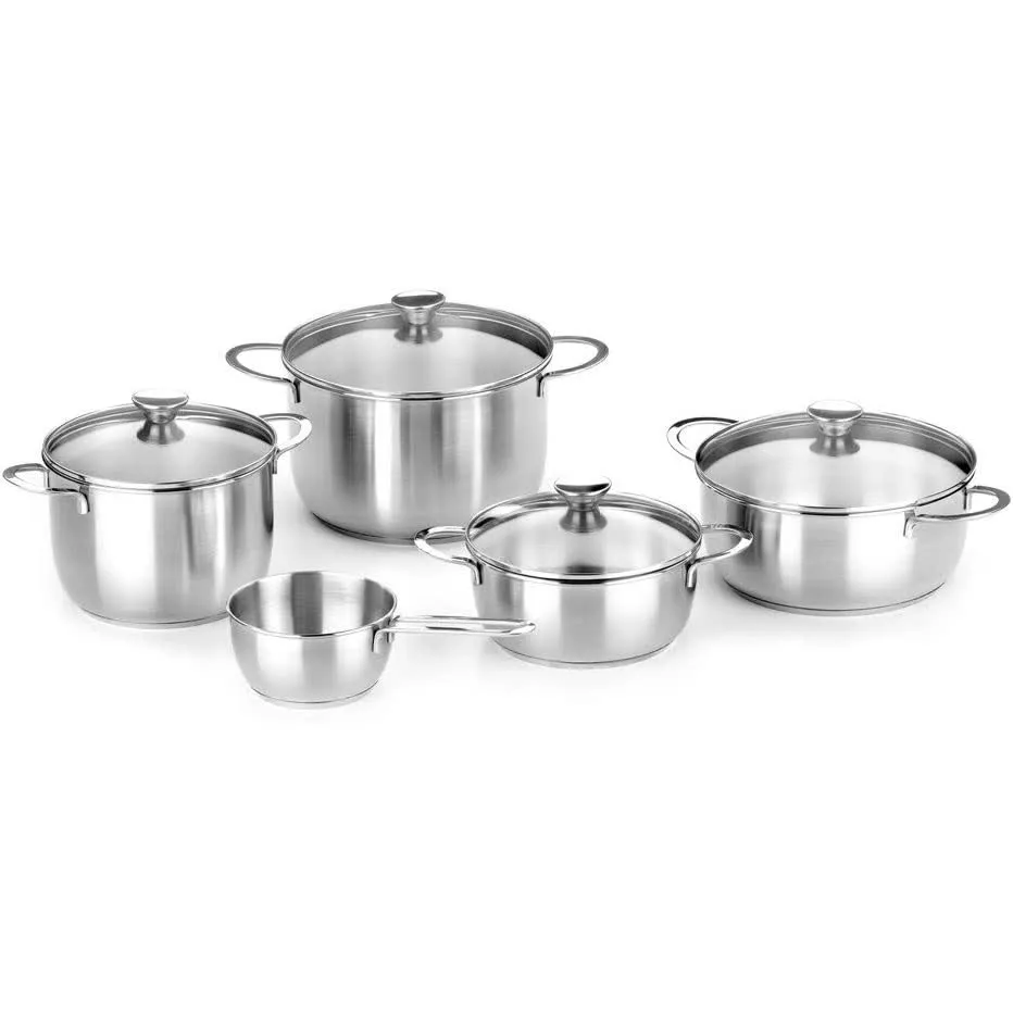 Bateria De Cozinha Bra Ancora 5 Peças Tampa De Vidro