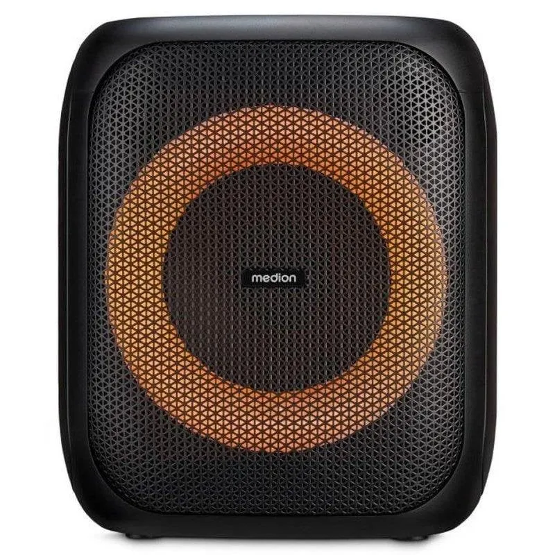 Colunas Medion Portáteis Bluetooth 50W RMS com Microfone e LED Multicolorido