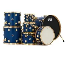 DW Collectors Satin Regal Blue Maple/Mahogany 7-peças Shell Pack