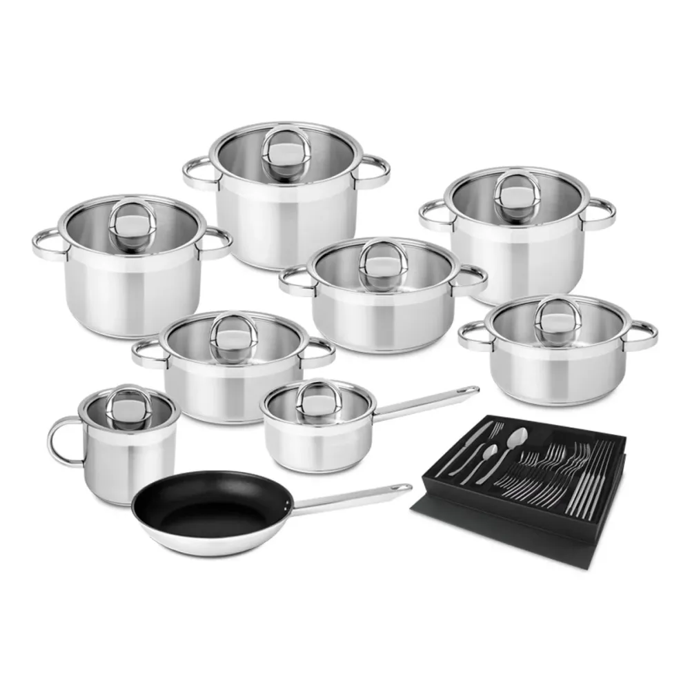 Trem Cozinha 9 Peças Silampos Atlantico Glass