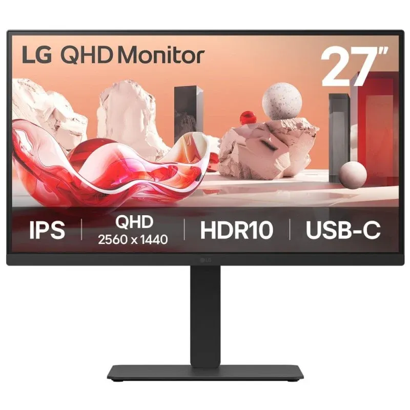 LG 27BA75QB-B.AEU Monitor 27" IPS QHD 100Hz HDR com Altifalantes, Altura Ajustável e USB-C