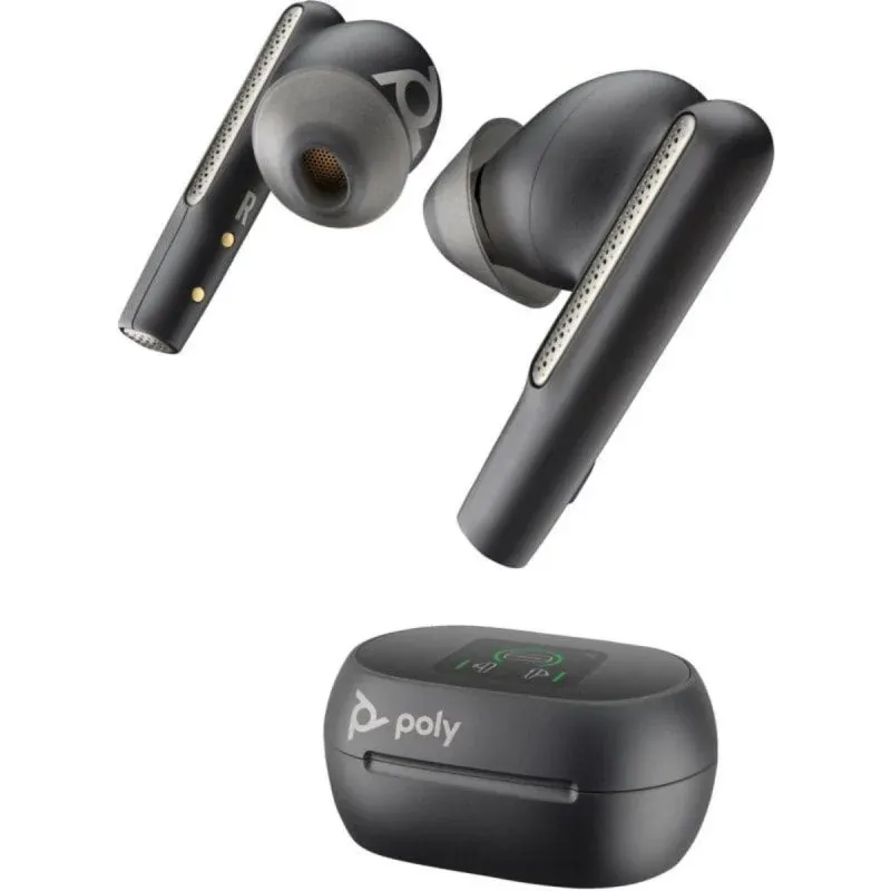Auricular Intraural Poly Voyager Free 60+ UC M Bluetooth 30 m Preto Carbono