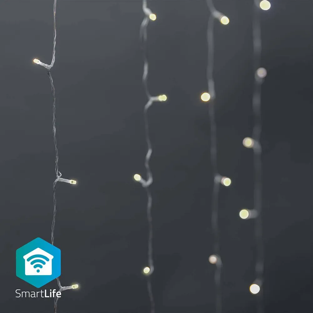 Iluminação Decorativa Nedis SmartLife Wi-Fi Warm White | 200 LEDs | 3m | Android / iOS