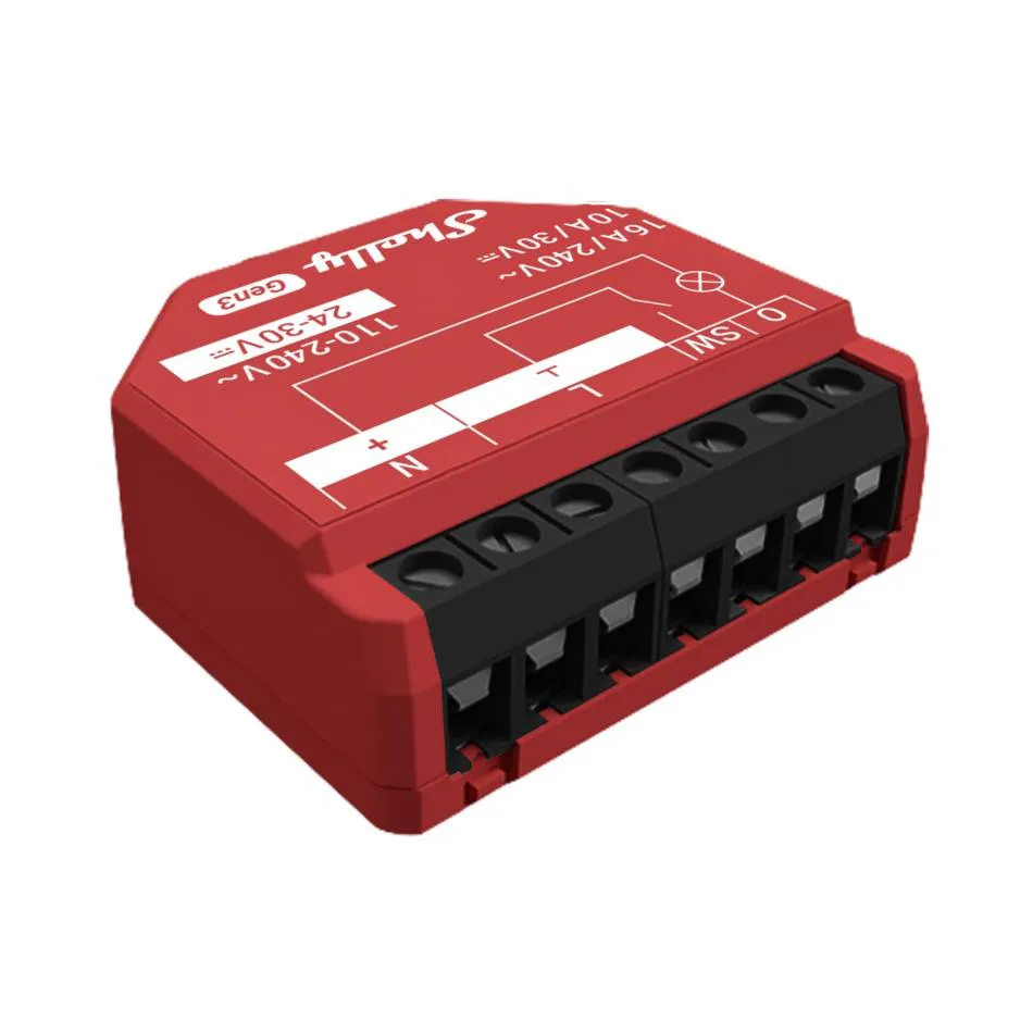 Módulo Interruptor Shelly 1PM Gen3 WiFi c/Medição de Energia - S1PMG3