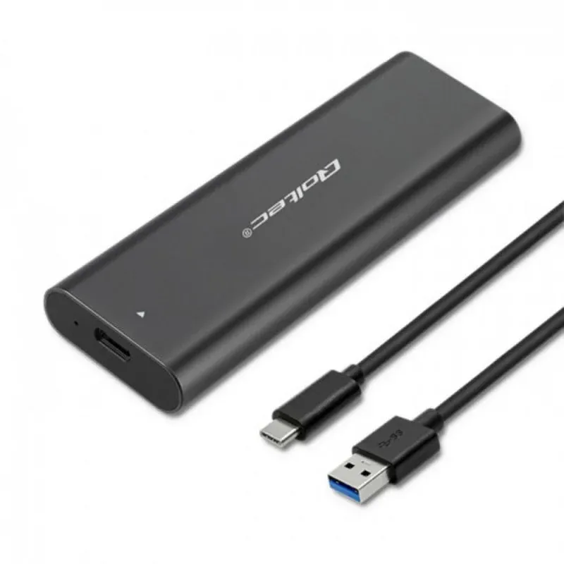 Qoltec 50311 Caixa Externa USB-C para SSD M.2 SATA Compacta Preta