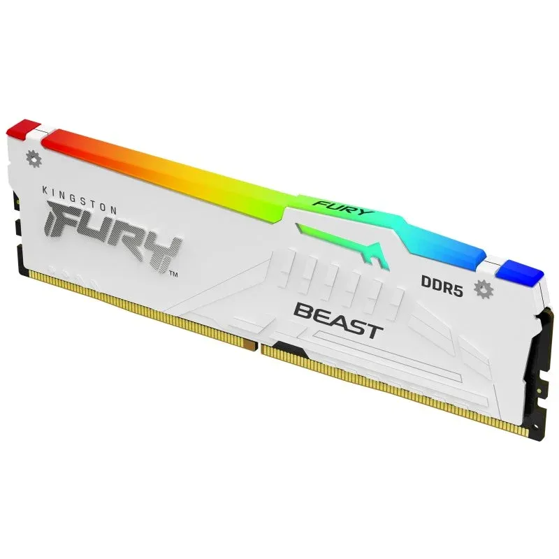 Memória RAM Kingston FURY Beast DDR5 RGB 6000MHz 16GB CL36 AMD EXPO Branca