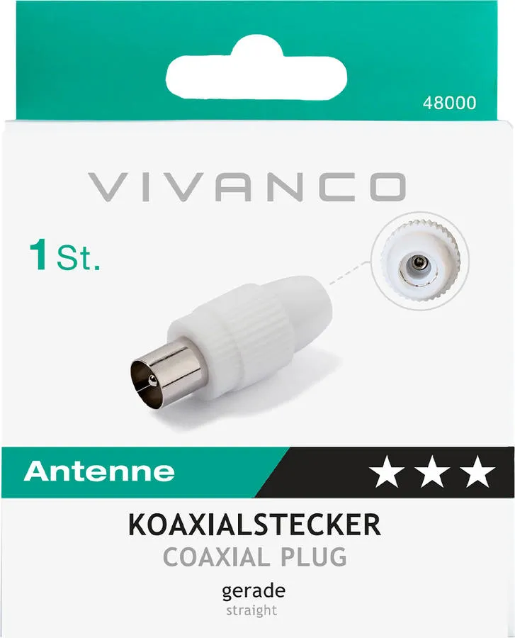 Conector VIVANCO Coaxial 75Ohm (Branco)