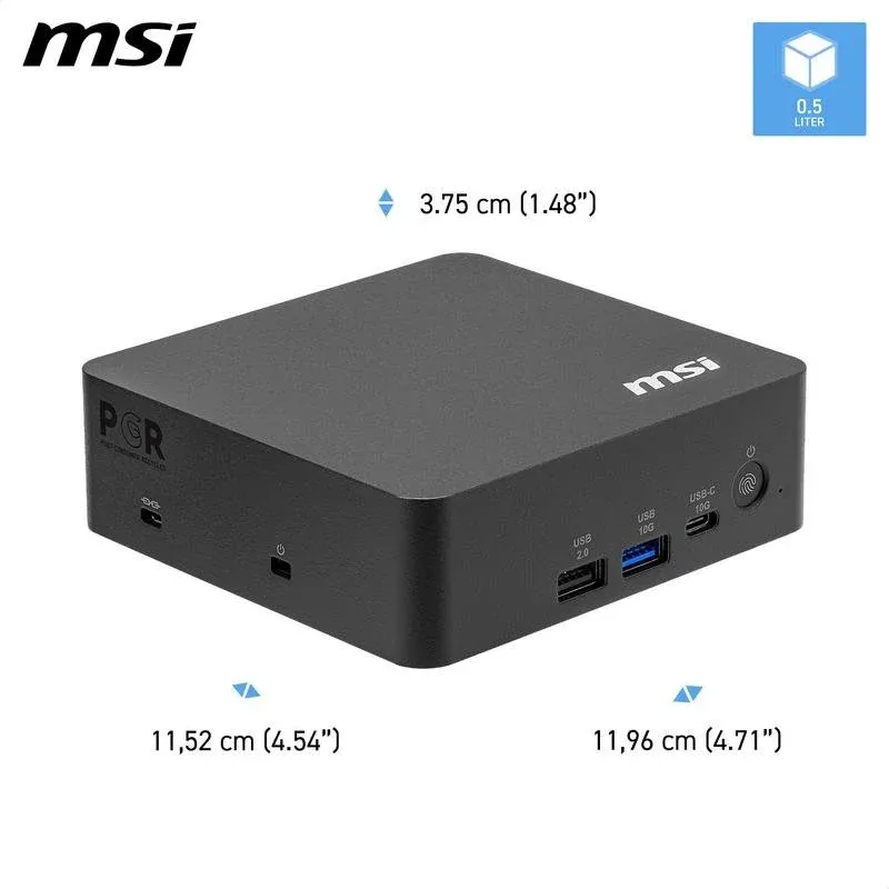 Mini PC MSI Cubi NUC AI+ 3MG-002EU Intel Core Ultra 9 386H 32GB 1TB SSD Intel Graphics Windows 11 Pro Thunderbolt 4 WiFi 7