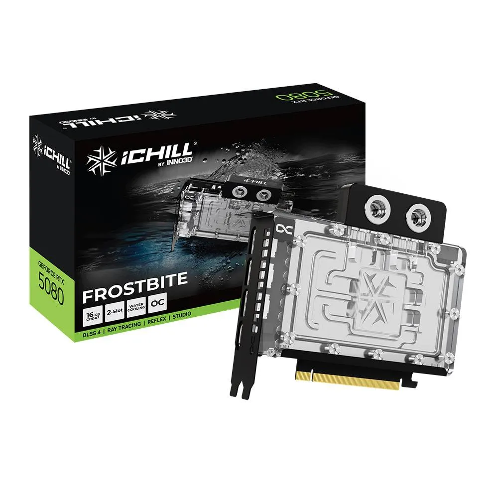 Placa Gráfica INNO3D NVIDIA GeForce RTX 5080 Blackwell Ichill Frostbite 16GB GDDR7 DLSS4