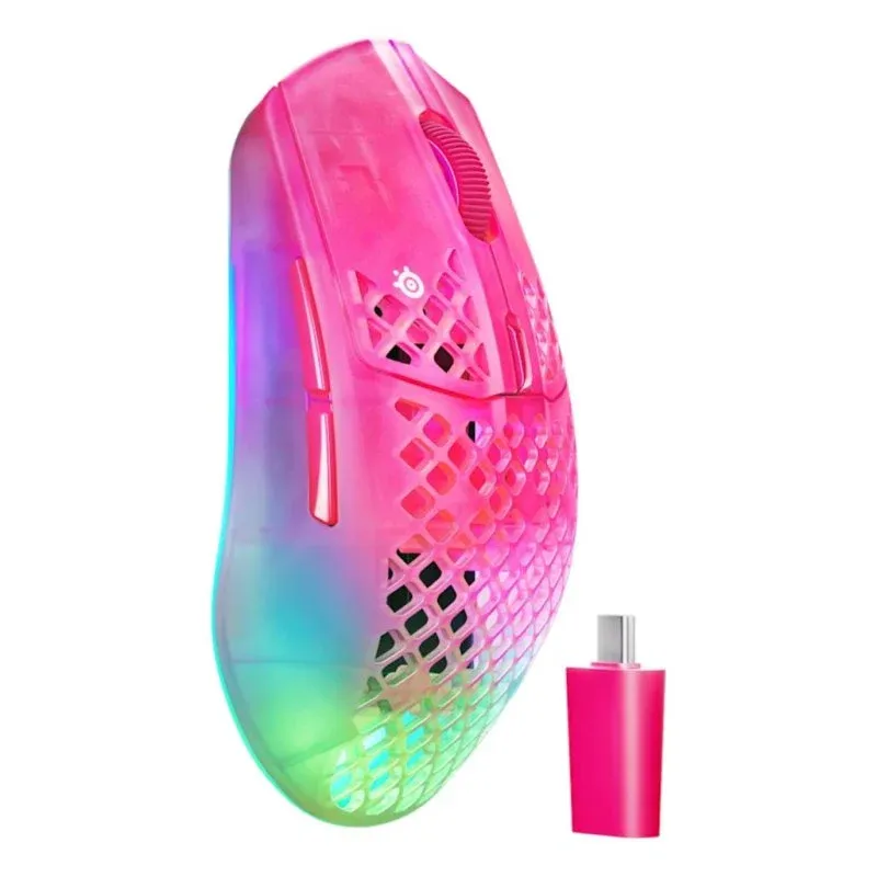 Rato SteelSeries Aerox 3 Wireless Gen 2 RF Bluetooth 26000 DPI Magenta Haze