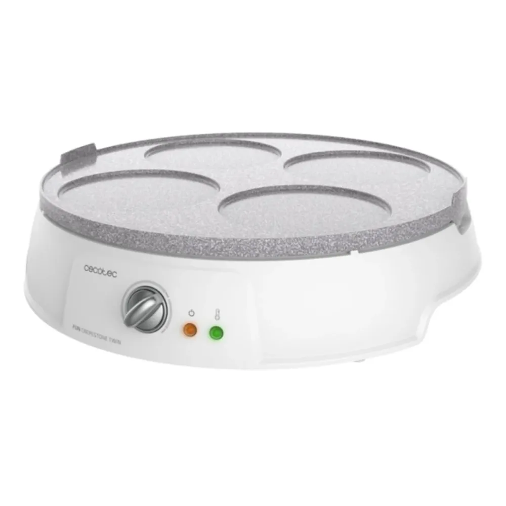 Máquina de Crepes Cecotec Fun Crepestone Twin Branca