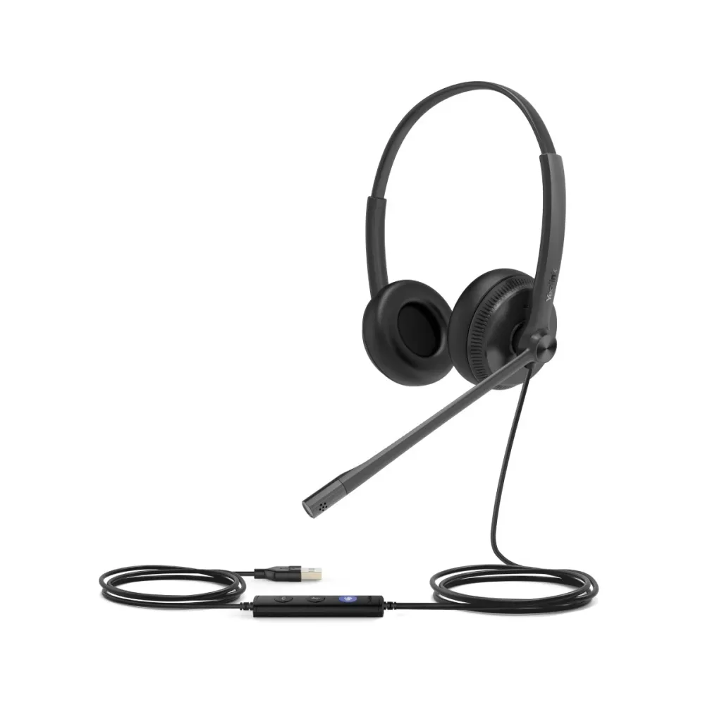 Headset Yealink UH34 Dual Teams USB-A Preto