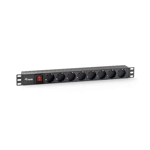 Equip regua tomadas 19" 8xschuko 16a 3500w c/ interruptor al