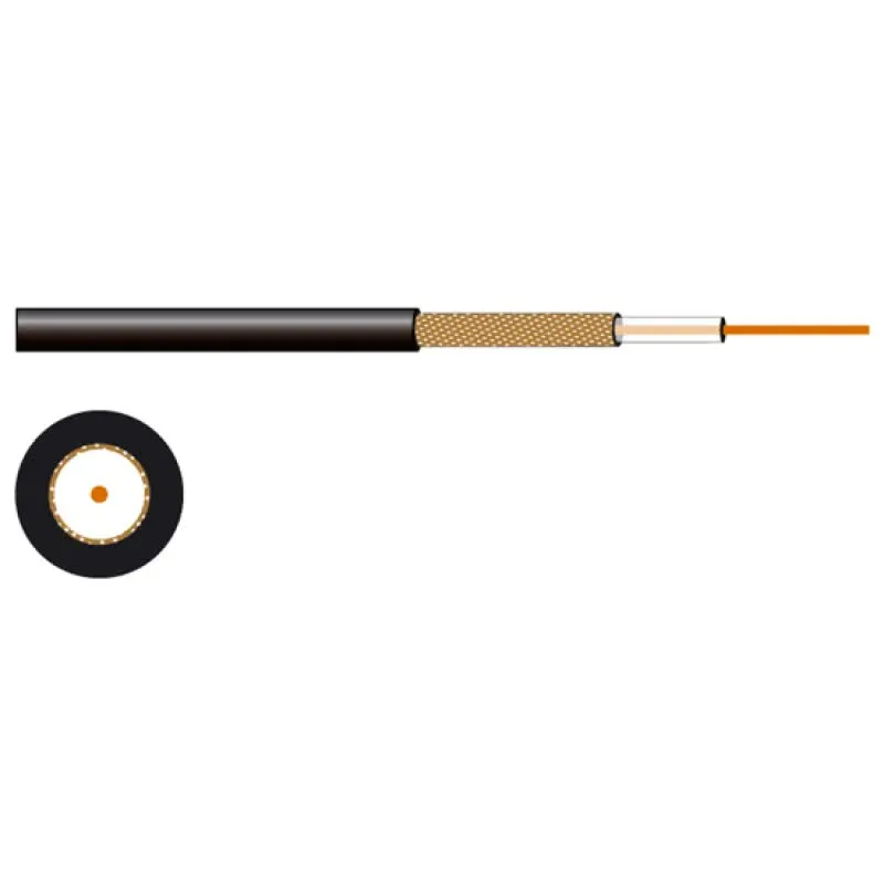 Bobine Cabo A/V de OFC Coaxial 3C2V 100m Preto - CE-70