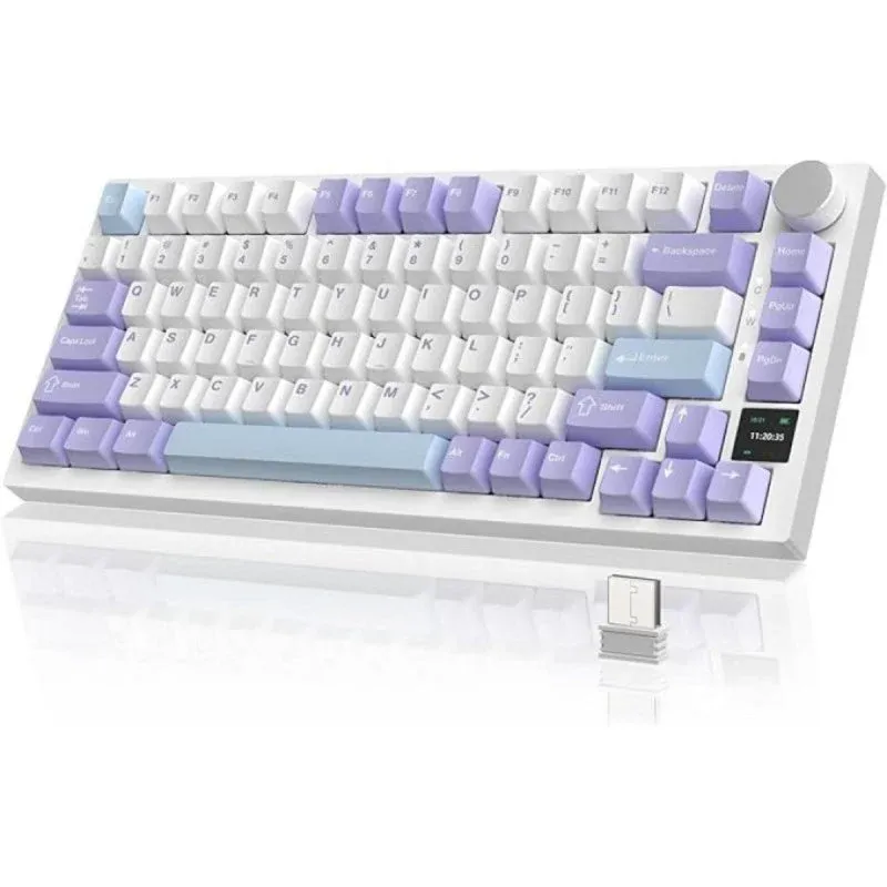 Ajazz AK820 PRO Teclado Mecânico Sem Fios Layout ANSI 75% RGB com Hot-Swap e TFT