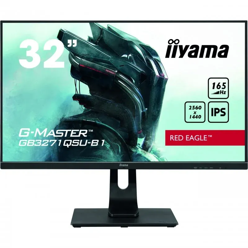 iiyama G-Master GB3271QSU-B1 32" Fast IPS QHD 165Hz 1ms FreeSync USB-A Alto-falantes Altura Ajustável