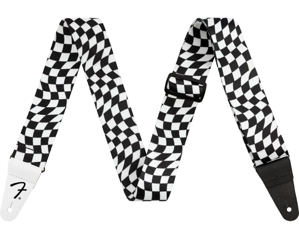 Fender Wavy Checkerboard Polyester Strap Black/White