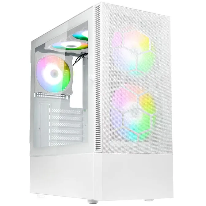 Caixa ATX Kolink Observatory MX Mesh ARGB Branco / Ventoinhas Brancas