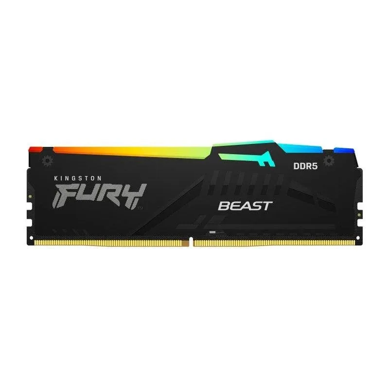 Kingston FURY Beast RGB Memória RAM 32GB DDR5 5200MHz CL40 Intel XMP / AMD EXPO