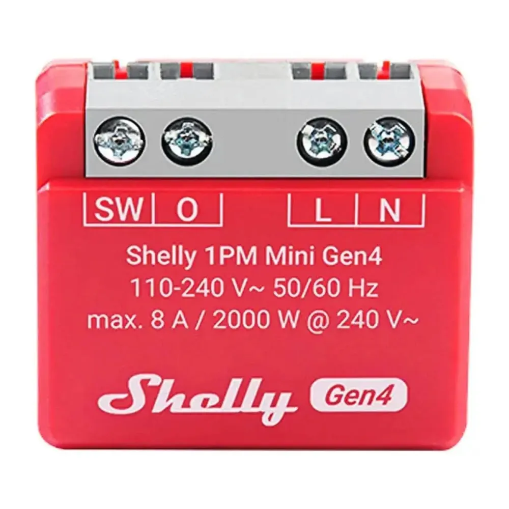 Módulo Automação Shelly 1PM Mini Gen4 Vermelho