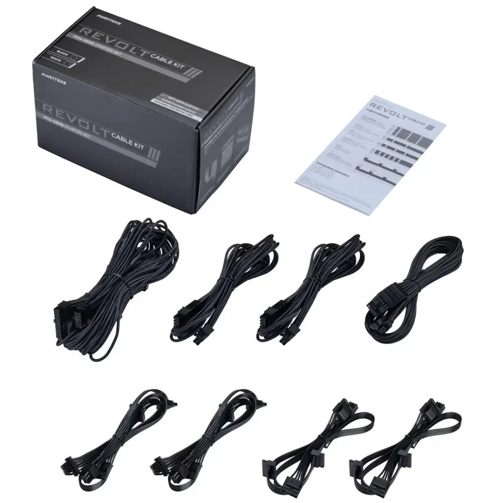 Kit Cabos Phanteks Revolt PCIe Gen5 Starter Set Preto
