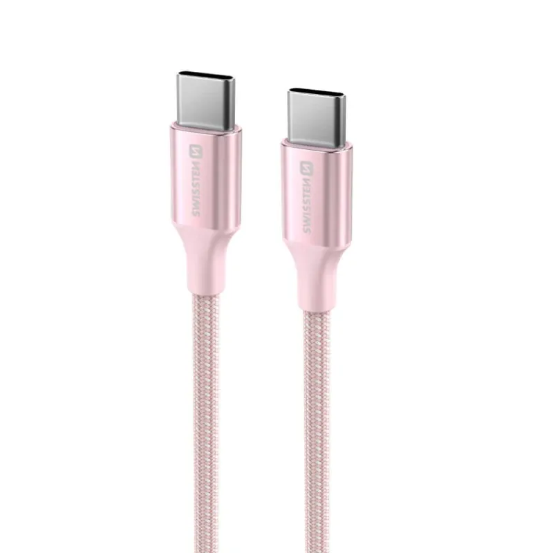 Swissten - Textile II Cable USB-C - USB-C (1.5m-pink)