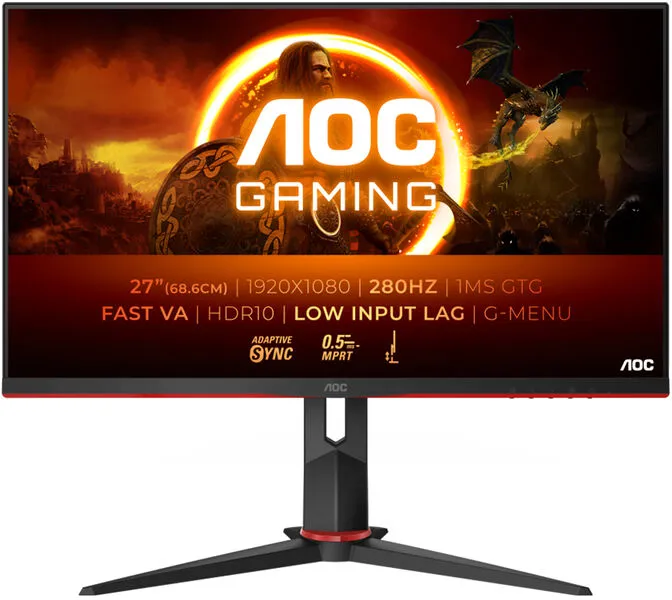 Monitor AOC Gaming 27" 27G2ZN3/BK VA FHD 240Hz 1ms Ajuste Altura