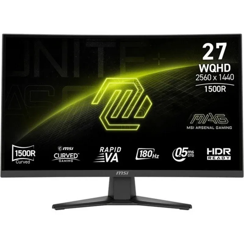 MSI MAG 275CQF E18 Monitor Curvo 27" WQHD 180Hz Rapid VA HDR Adaptive-Sync