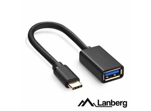 Lanberg Adaptador USB-C 3.0 Macho / USB-A Fêmea 15cm