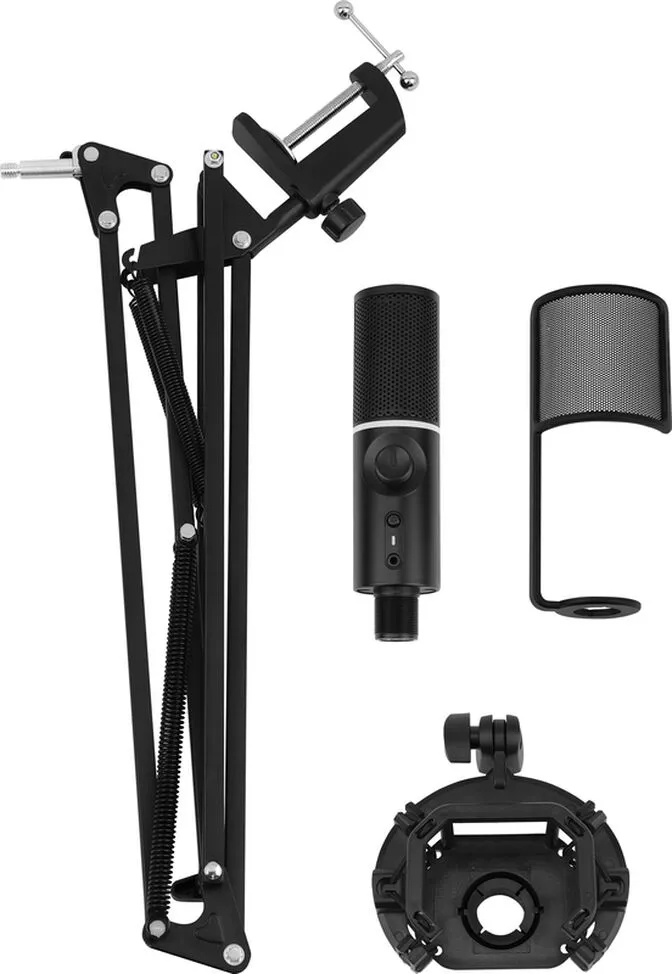 Microfone Streamplify MIC RGB Com Braço Incluído - Preto