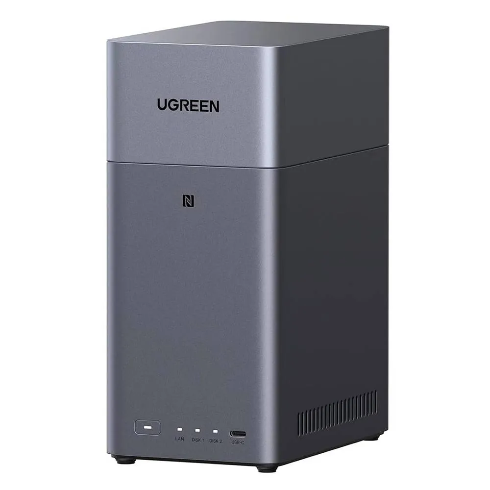 NAS UGREEN NASync DH2300 | 2 Baías | CPU Rockchip RK3576 | eMMC 32GB | RAM 4GB | 2x SATA | LAN 1x 1GbE