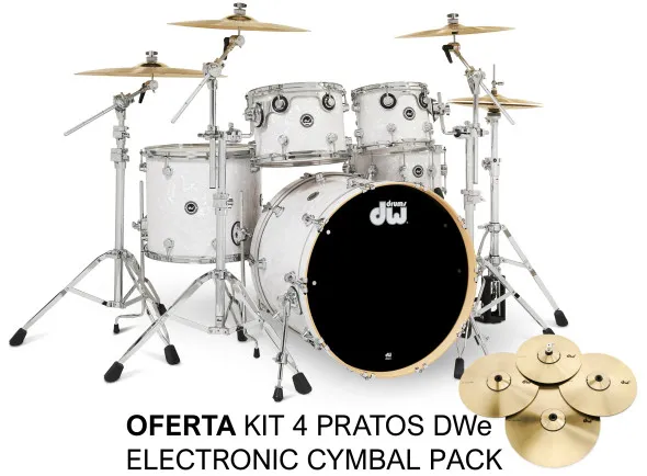 DWe E33 5-piece White Marine Pearl + Oferta Kit 4 Pratos DWe DECMPK2