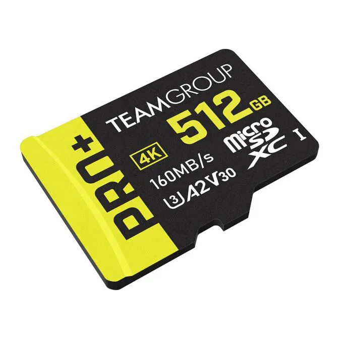 Cartão Team Group PRO+ MicroSDXC UHS-I U3 A2 V30 512GB