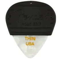 Palheta Fender 351 Mojo Grip Picks Celluloid White Moto Thin