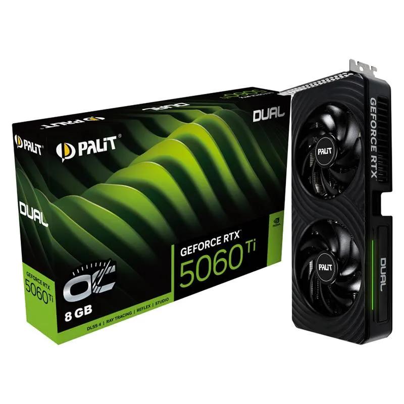 Placa Gráfica Palit NVIDIA GeForce RTX 5060 Ti Blackwell Dual OC 8GB GDDR7 DLSS4