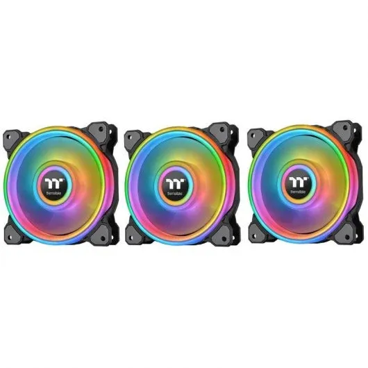 Pack 3 Ventoinhas Thermaltake Riing Quad 12 RGB Radiator Edição Premium Preto
