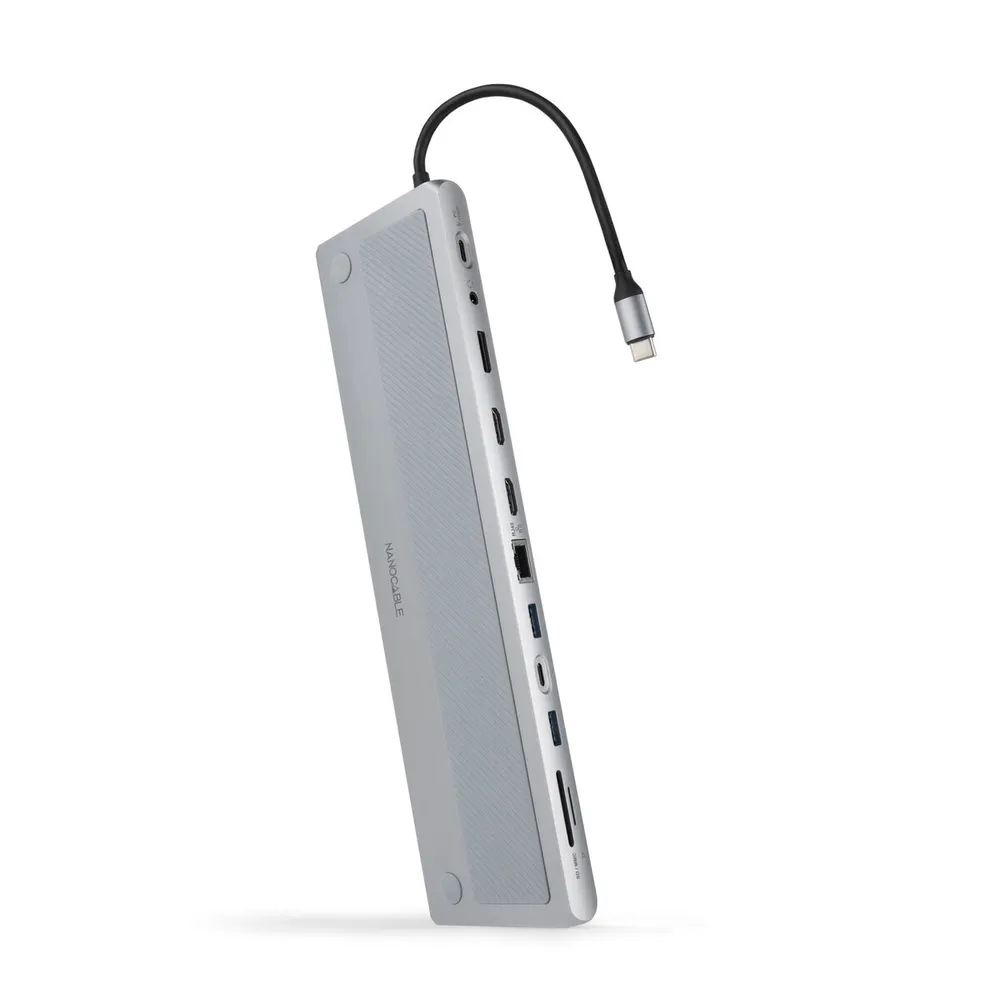 Hub Conversor USB-C 3.1 para 3xUSB-A+USB-C+PD+2xHDMI+DP+RJ45+SD+AUDIO
