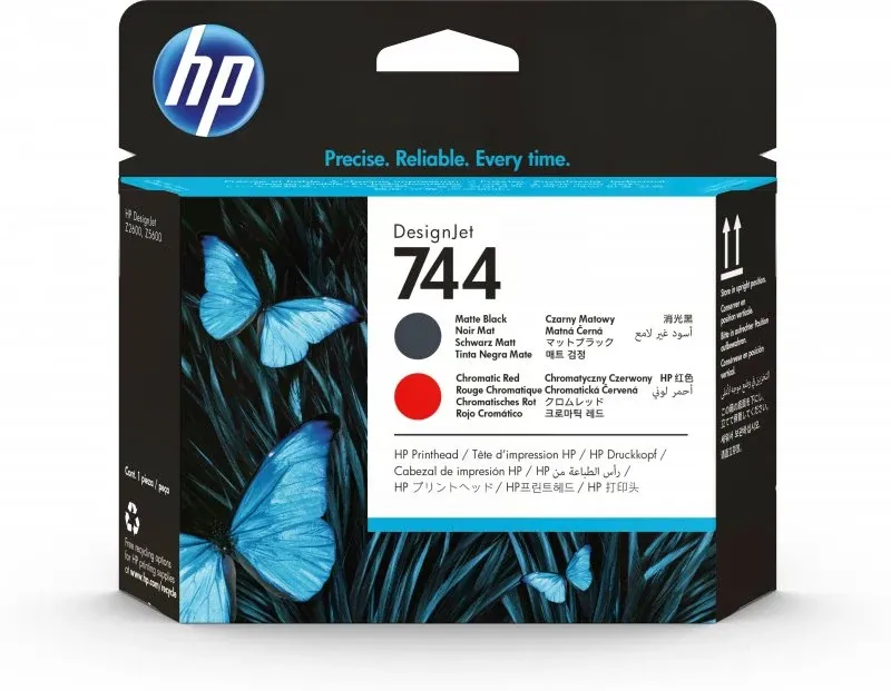 HP 744 MATE NEGRO-ROJO CABEZAL