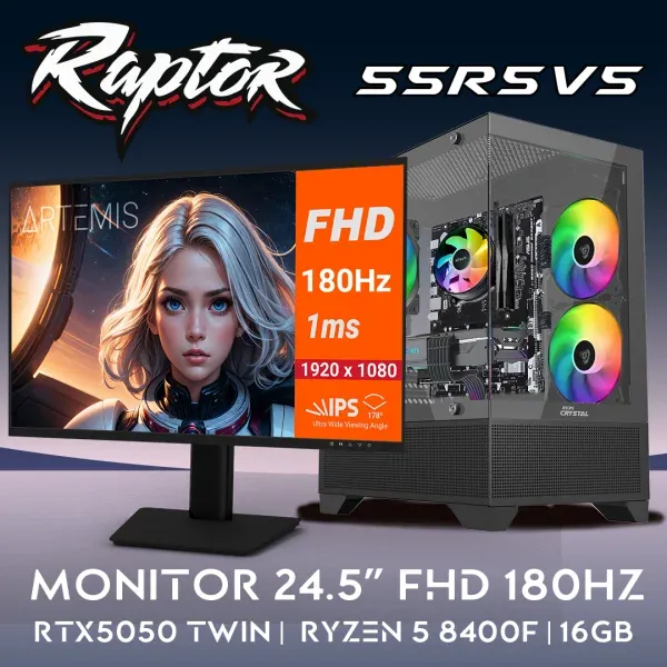 PC Gaming RAPTOR-55R5V5 - R5 8400F | RTX5050 8GB | 16GB | SSD 512