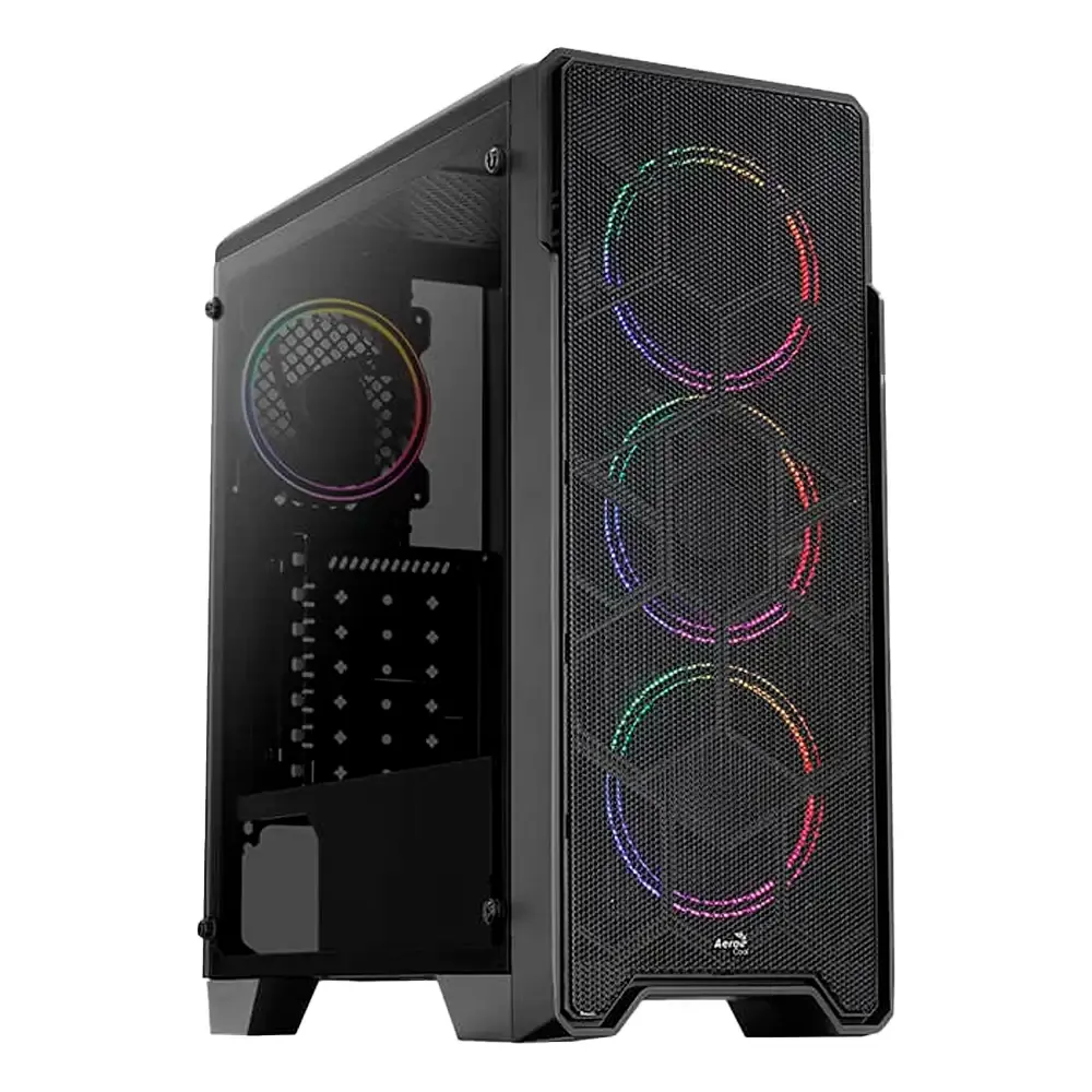 Caixa ATX AeroCool Ore Saturn FRGB Tempered Glass Preta